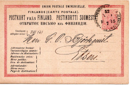 78301 - Finnland - 1885 - 10P Wappen GAKte BahnpostStpl FINSKA ... POSTKUPEEXPEDITION 52 No ... -> Etseri - Covers & Documents