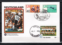 Germany 1996 Football Soccer European Championship Commemorative Cover With Gambia Stamp - Fußball-Europameisterschaft (UEFA)