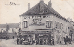 Joigny (89 Yonne) Le Café Restaurant Hôtel Du Lion D'Or Rougnon Caré Faubourg Saint Florentin Circulée 1912 - Joigny