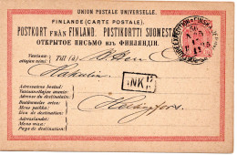 78304 - Finnland - 1885 - 10P Wappen GAKte BahnpostStpl FINSKA ... POSTKUPEEXPEDITION 56 No 5 -> Helsingfors - Briefe U. Dokumente