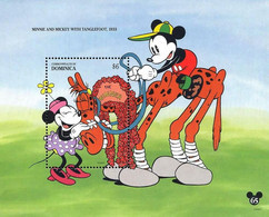 MWD-BK2-084-1 MINT PF/MNH ¤ DOMINICA 1994 BLOCK ¤ 65TH ANNIVERSARY OF MICKEY MOUSE -  ALL FRIEND OF WALT DISNEY - Disney