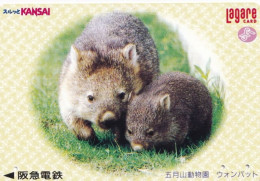 Japan Prepaid Lagare Card 1000 - Kansai Animals Wombat - Japan