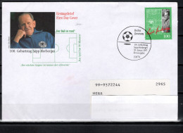 Germany 1997 Football Soccer, Sepp Herberger 100th Birthday Anniv. Stamp On FDC - Briefe U. Dokumente