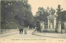 95 - L'Isle D'Adam - Le Monument De Jules Dupré Et Rue Mellet - Animé - CPA - Voir Scans Recto-Verso - L'Isle Adam