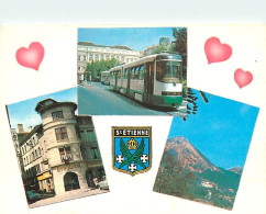 Trains - Tramways - Saint Etienne - Multivues - Blasons - CPM - Voir Scans Recto-Verso - Strassenbahnen