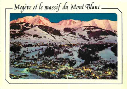 74 - Mégève - Vue Générale - Le Mont Blanc - Coucher De Soleil - CPM - Voir Scans Recto-Verso - Megève