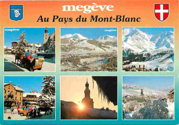74 - Mégève - Multivues - Chevaux - Traineau - Hiver - Neige - Flamme Postale - CPM - Voir Scans Recto-Verso - Megève