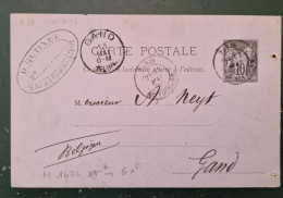 LETTRE TYPE SAGE OBLITERATUIB PARIS BT VOLTAIRE / DATEUR MIXTE / BON CACHET - 1877-1920: Période Semi Moderne