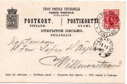 78308 - Finnland - 1893 - 10P Wappen GAKte HELSINGFORS -> WILLMANSTRAND - Covers & Documents
