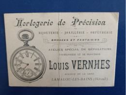 Horlogerie De Précision. Louis Vernhes . Lamalou -les-Bains. - Publicidad