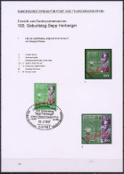 Germany 1997 Football Soccer, Sepp Herberger 100th Birthday Anniv. Set Of 4 Vignettes With Designs Of Unrealized Stamps - Eurocopa (UEFA)