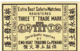 Japan - Matchbox Label, Special Quality Imported Eng Huat Trading Co. Penang - Malaysia - Zündholzschachteletiketten