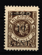 Memel 181V Mit Falz Geprüft Petersen BPP #IE317 - Memelland 1923