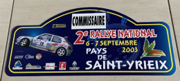 2e RALLYE NATIONAL  PAYS De SAINT-YRIEX    6-7 Septembre 2003 - Plaques De Rallye