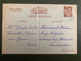 CP EP IRIS 0,90 OBL. DAGUIN SOLO 26-3 41 GISORS EURE (27) Georges TELLIER Pour TROGNEE à CONSTANTINE ALGERIE - 2. Weltkrieg 1939-1945