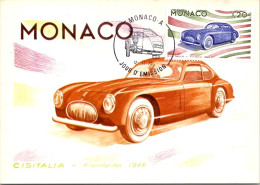 CISITALIA PININFARINA 1946 - Voiture / Evolution Des Lignes Automobile - Carte Philatélique Avec Timbre Monaco 1975 CIS - Altri & Non Classificati