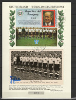 Paraguay 1978 Football Soccer World Cup S/s On Commmemorative Print With Signature Of Fritz Walter - 1978 – Argentine