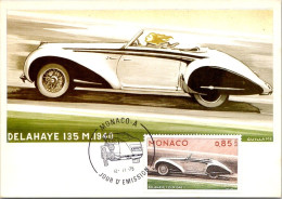 DELAHAYE 135 M 1940 - Voiture / Evolution Des Lignes Automobile - Carte Philatélique Avec Timbre Monaco 1975 - Autres & Non Classés