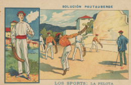 Pelote Basque Pelota Jai Alai Publicité Pontauberge  Tuberculosis Carte Artistique Colorisée - Autres & Non Classés