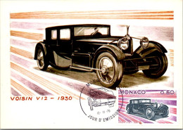 VOISIN V12 1930 - Voiture / Evolution Des Lignes Automobile - Carte Philatélique Avec Timbre Monaco 1975 - Andere & Zonder Classificatie