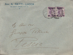 ITALIA.  BUSTA. 8 2 28. A.RATTI LUCCIA. PER PESCIA - Marcophilie