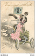 ILLUSTRATEUR   JEUNE FEMME  ET AUTOMOBILE - 1900-1949