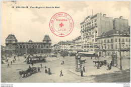 BRUXELLES PLACE ROGIER ET GARE DU NORD AVEC CACHET CROIX ROUGE POUR LES VICTIMES DE LA GUERRE - Autres & Non Classés