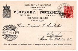 78316 - Finnland - 1900 - 10P Wappen GAKte BahnpostStpl K.P.X.P. No.6 -> HELSINGFORS - Storia Postale