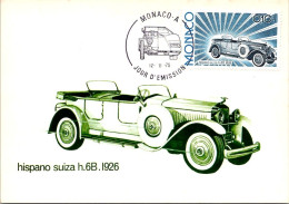 HISPANO SUIZA H.6.B 1926 - Voiture / Evolution Des Lignes Automobile - Carte Philatélique Avec Timbre Monaco 1975 HISPA - Altri & Non Classificati