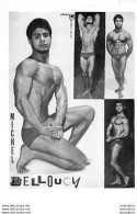 PHOTO HOMME EN MAILLOT DE BAIN CULTURISME CULTURISTE MICHEL BELLOUCY PHOTO DEMEILLES 29 X 20 CM - Sporten