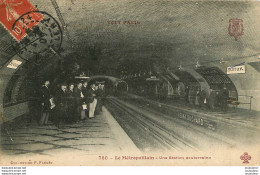 PARIS METRO SERIE TOUT PARIS METROPOLITAIN UNE STATION SOUTERRAINE 1907 - Public Transport (surface)