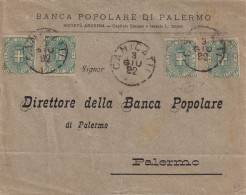 ITALIA.  BUSTA. 3 GIU 82. BANCA POPULARE DI PALERMO. CAMICATTI PER PALERMO - Marcophilia