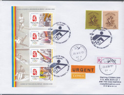 COV 13 - 467 ROWING Olimpic Games, China Beijing, Romania - Cover - Used - 1994 - Cartas & Documentos