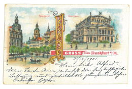 GER 95 - 17133 FRANKFURT, Litho, Germany - Old Postcard - Used - 1901 - Frankfurt A. Main