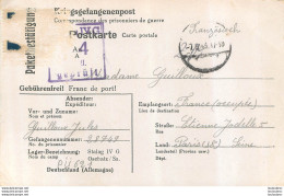 PRISONNIER DE GUERRE ACCUSE RECEPTION DE COLIS 1943 POSTKARTE  CAMP STALAG IV G VERS PARIS 18em - WW II