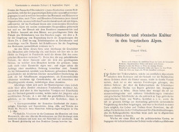 A102 1495 Eduard Glück Bayerische Alpen Römische Kultur Artikel 1893 - Sonstige & Ohne Zuordnung