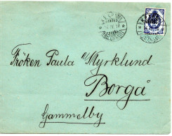 78322 - Finnland - 1910 - 20P Wappen EF A Bf BahnpostStpl K.P.X.P. No.11 -> PORVOO - Covers & Documents