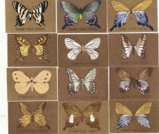 Japan - 12 X Matchbox Labels, Butterfly, Schmetterling, Motilo, - Matchbox Labels