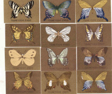 Japan - 12 X Matchbox Labels, Butterfly, Schmetterling, Motilo, - Luciferdozen - Etiketten