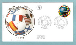 FDC France 1998 - Coupe Du Monde De Football 1998 - YT 3139  - 93 St Denis (soie) - 1990-1999