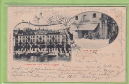 OUDE POSTKAART - ZWITSERLAND - LUGANO CAFFÉ CENTRALE  1899 - Lugano