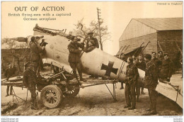 OUT OF ACTION BRITISH FLYING MEN WITH A CAPTURED GERMAN AEROPLANE - Otros & Sin Clasificación