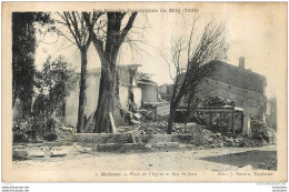 MOISSAC  LES GRANDES INONDATIONS DU MIDI 1930   PLACE DE L'EGLISE ET RUE SAINT JEAN - Moissac