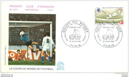 PREMIER JOUR D'EMISSION F.D.C. N°1271  28/04/1982 LA COUPE DU MONDE DE FOOTBALL PARIS - 1980-1989