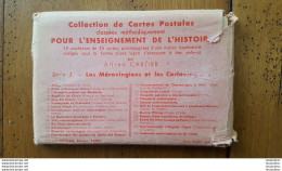 ENSEIGNEMENT DE L'HISTOIRE PAR ALFRED CARLIER POCHETTE DE 25 CARTES SERIE N°3 LES MEROVINGIENS ET LES CARLOVINGIENS - History
