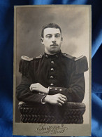 Photo Cdv Inizan à Brest - Militaire Soldat Du 51e D'infanterie, Circa 1900-05 L436A - Alte (vor 1900)