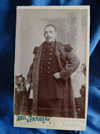 Photo Cdv Albert Patureau, Bourges - Militaire Soldat Du 95e D'infanterie, Capote, Circa 1895 L436A - Alte (vor 1900)