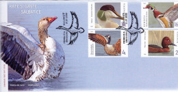 BIRDS DUCKS ,2022 COVERS  FDC , ROMANIA. - Eenden