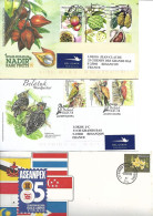 MALAISIE-14 SUPERBES ENVELOPPES 10 ECRITES AVEC SERIES COMPLETES DONT HISTORIQUES DES TIMBRES -4 NEUVES--DEPUIS 1985 - Maleisië (1964-...)