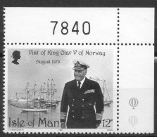 Isle Of Man  Visite Du Ri De Norvège XXX 1979 - Man (Ile De)